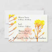 Kunstlessen Dames Lunchroom Tuin Theeën Kaart (Achterkant)