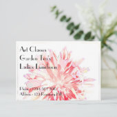 Kunstlessen Dames Lunchroom Tuin Thee's Uitnodigin Kaart (Staand voorkant)