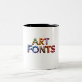 kunstlettertype tweekleurige koffiemok (Center)