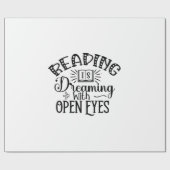 Kunstlezen lezen lezen is droomig met open ogen cadeaupapier (Vlak)