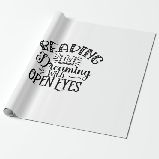 Kunstlezen lezen lezen is droomig met open ogen cadeaupapier (Uitgerold)