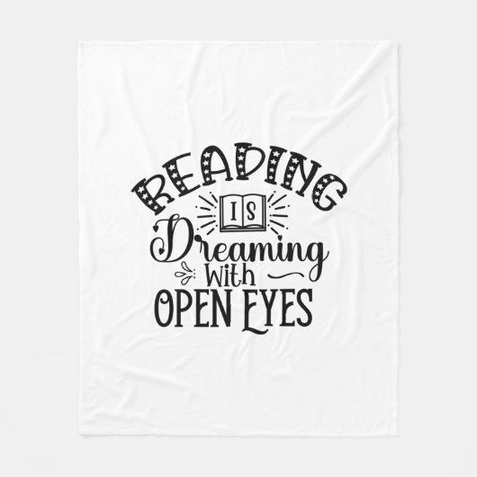 Kunstlezen lezen lezen is droomig met open ogen fleece deken (Voorkant)