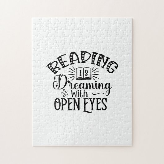 Kunstlezen lezen lezen is droomig met open ogen legpuzzel (Verticaal)
