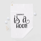 Kunstlezen lezen lezen is een roet golfhanddoek (Insitu)
