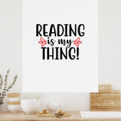 Kunstlezen lezen lezen is mijn ding poster (Keuken)