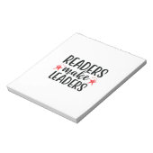 Kunstlezers lezen maakt leiders notitieblok (Linkerzijde)