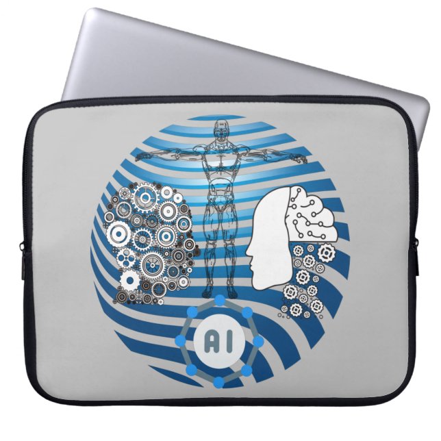 Künstliche Intelligenz, Roboter, Zukunft von Cybor Laptop Sleeve (Voorkant)