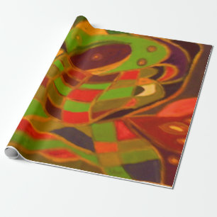 Kunstliefhebber aarde kleuren rood bruin verbrand cadeaupapier