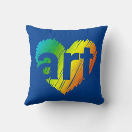 Kunstliefhebber, Groot Hart met woord Kunst, Creat Kussen
