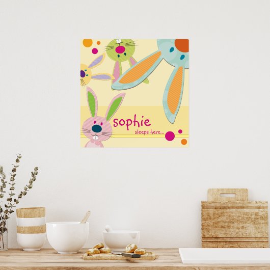 KUNSTMAART: bunny - peek-a-boo 1 Poster (Keuken)