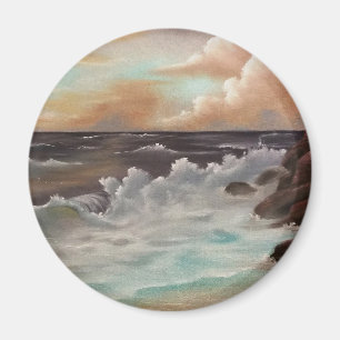 Kunstmalerei "Meeresrauschen" Bob Ross Magneet