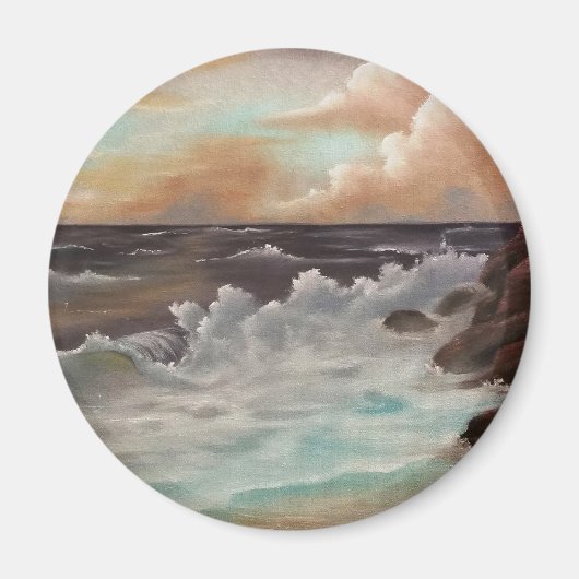 Kunstmalerei "Meeresrauschen" Bob Ross Magneet (Voorkant)