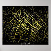 Kunstmap Kopenhagen Gold Style Poster (Voorkant)