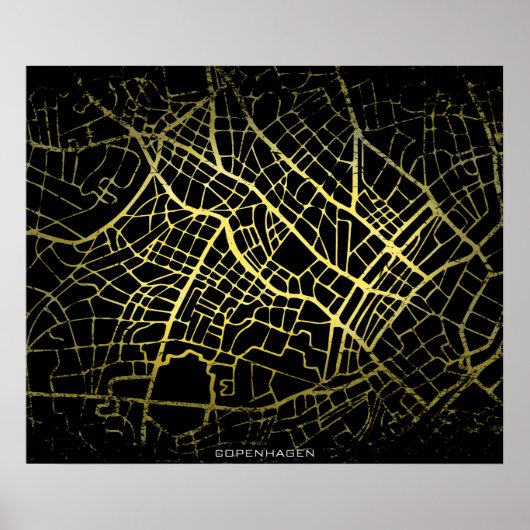 Kunstmap Kopenhagen Gold Style Poster (Voorkant)