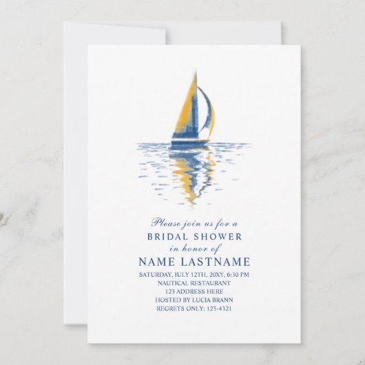 Kunstmarinevlek Vrijgezellenfeest met blauw gele z Kaart (Voorkant)