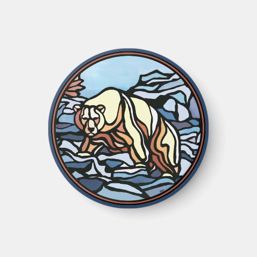 Kunstmasten met tribaal Beer Kunstvriendelijk magn Magneet (Voorkant)