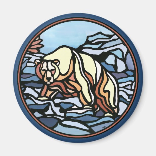 Kunstmasten met tribaal Beer Kunstvriendelijk magn Magneet (Voorkant)