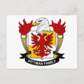 Kunstmat van Pittman / Familiecrest Briefkaart (Voorkant)