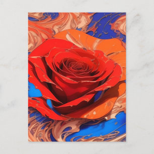 Kunstmatig Abstract gemarmerd Roos Briefkaart