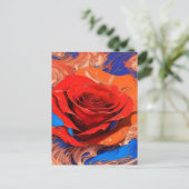 Kunstmatig Abstract gemarmerd Roos Briefkaart (Staand voorkant)