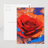 Kunstmatig Abstract gemarmerd Roos Briefkaart (Voorkant / Achterkant)