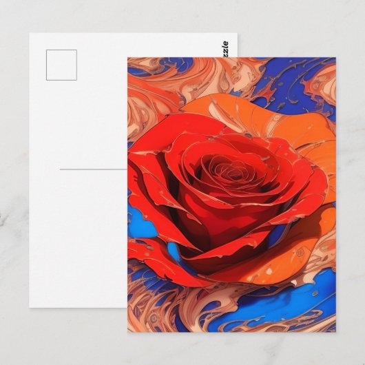 Kunstmatig Abstract gemarmerd Roos Briefkaart (Voorkant / Achterkant)