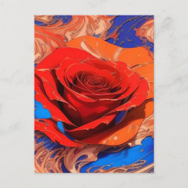 Kunstmatig Abstract gemarmerd Roos Briefkaart