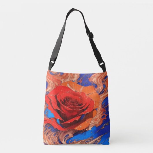 Kunstmatig Abstract gemarmerd Roos Crossbody Tas (Achterkant)