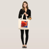 Kunstmatig Abstract gemarmerd Roos Grote Tote Bag (Voorkant (model))