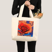 Kunstmatig Abstract gemarmerd Roos Grote Tote Bag (Voorkant (product))