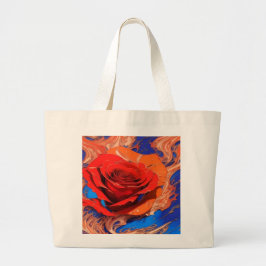 Kunstmatig Abstract gemarmerd Roos Grote Tote Bag