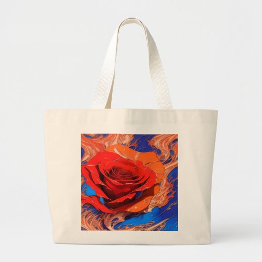 Kunstmatig Abstract gemarmerd Roos Grote Tote Bag (Voorkant)
