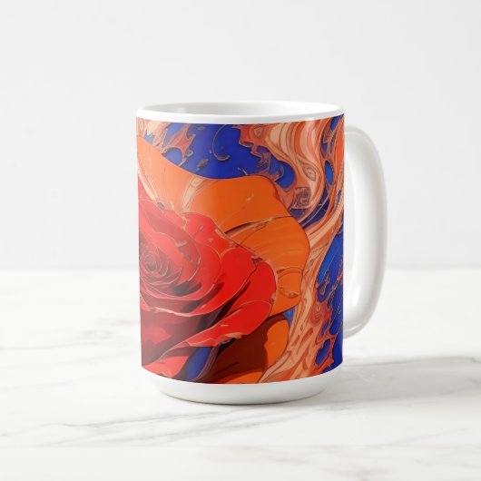 Kunstmatig Abstract gemarmerd Roos Koffiemok (Voorkant rechts)