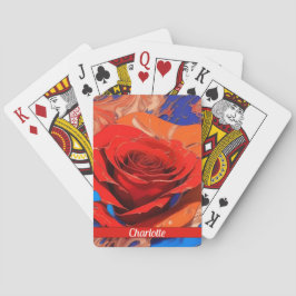 Kunstmatig Abstract gemarmerd Roos Pokerkaarten