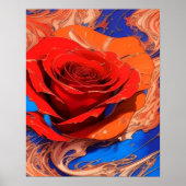 Kunstmatig Abstract gemarmerd Roos Poster (Voorkant)