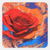 Kunstmatig Abstract gemarmerd Roos Vierkante Sticker (Voorkant)