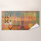 kunstmatig abstract, horizontaal strempatroon badhanddoek (Badhanddoek)