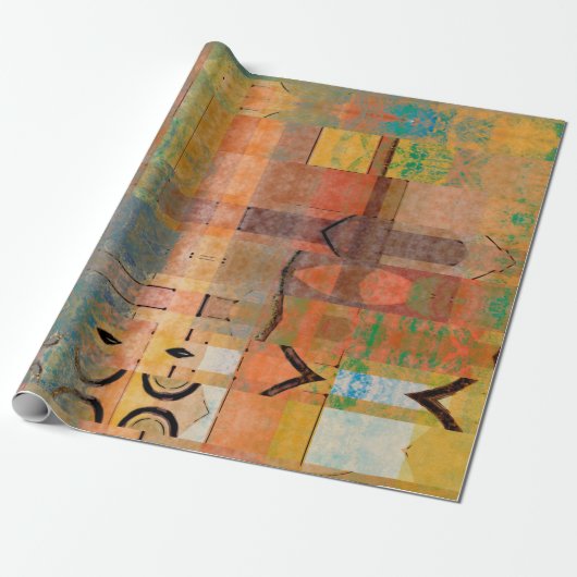 kunstmatig abstract, horizontaal strempatroon cadeaupapier (Uitgerold)