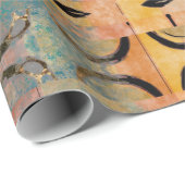 kunstmatig abstract, horizontaal strempatroon cadeaupapier (Rol Hoek)