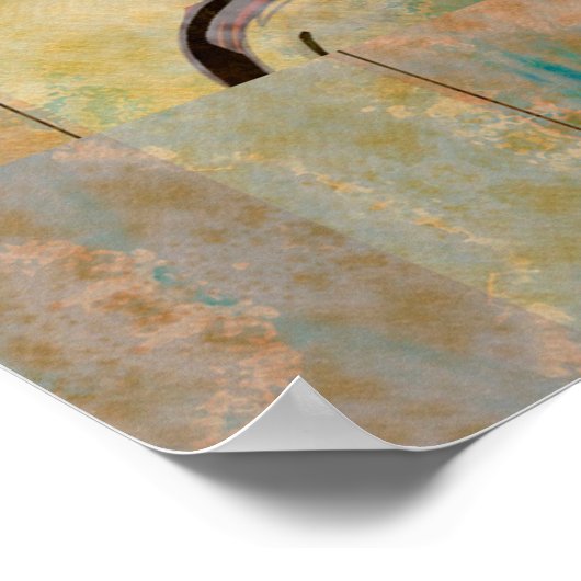 kunstmatig abstract, horizontaal strempatroon poster (Hoek)