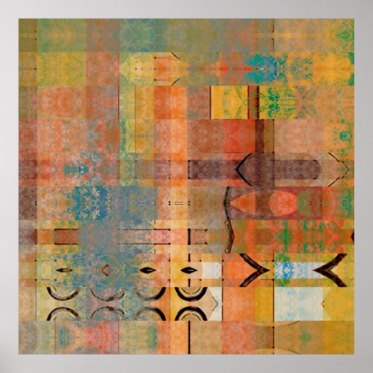 kunstmatig abstract, horizontaal strempatroon poster (Voorkant)