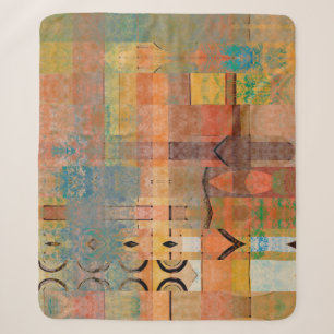 kunstmatig abstract, horizontaal strempatroon sherpa deken