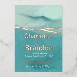 Kunstmatig Abstract landschap Groene Velden Weduws Folie Uitnodiging