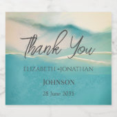 Kunstmatig Abstract landschap Weddenschap Dank je  Likeurfles Etiket (Enkel label)