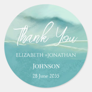 Kunstmatig Abstract landschap Weddenschap Dank je Ronde Sticker