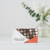 Kunstmatig Abstract | Leder | Metaalpatronen Visitekaartje (Staand voorkant)