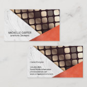 Kunstmatig Abstract | Leder | Metaalpatronen Visitekaartje (Voorkant / Achterkant)