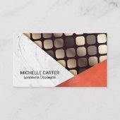 Kunstmatig Abstract | Leder | Metaalpatronen Visitekaartje (Voorkant)