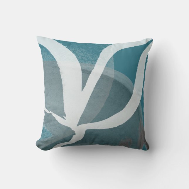 Kunstmatig abstract ontwerp | Turquoise Gray & Whi Kussen (Voorkant)