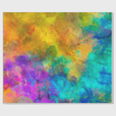 kunstmatig abstracte levendige regenboogverf wi cadeaupapier (Vlak)